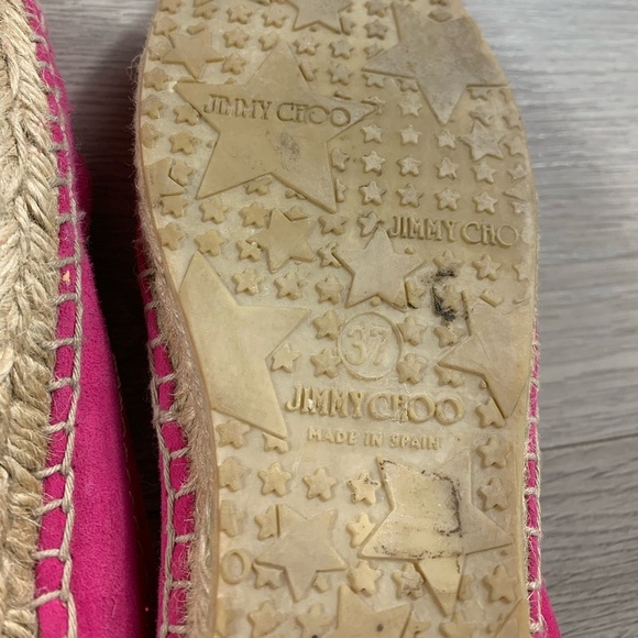 Jimmy Choo Pink Suede Espadrille Flats - Picture 8 of 11